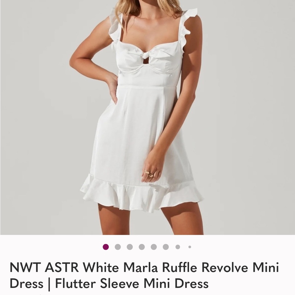 ASTR White Flutter Sleeve Mini Dress